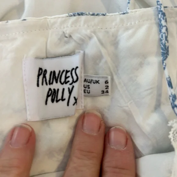 Princess Polly Blue and Cream Mini Dress - Picture 7 of 8